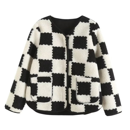 Women Cotton Coat Imitation Lamb Plush Loose
