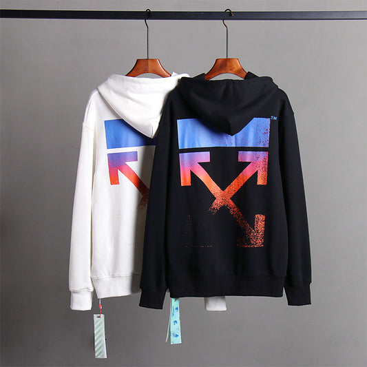 OW Hoodie Colorful Graffiti Long Sleeves