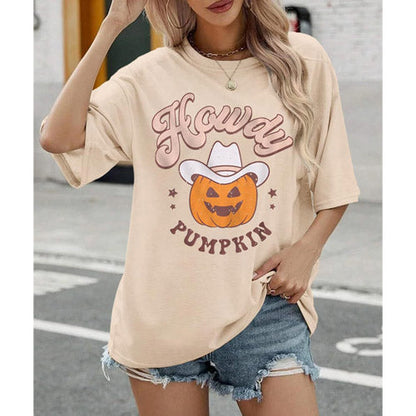 KEKEMI Howdy Pumpkin Thanksgiving Shirt for Women Oversized