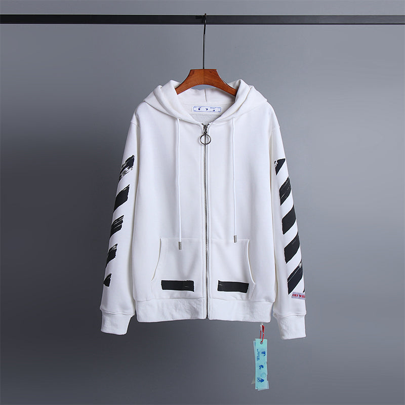 OW Hoodie Foamed Classic Arrow Pattern Sweatshirt
