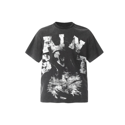 Unisex T-Shirts Wash Vintage Jesus Print Saint Michael Vintage Tee