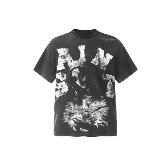 Unisex T-Shirts Wash Vintage Jesus Print Saint Michael Vintage Tee