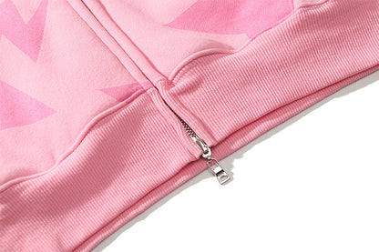 Star Print Designer Shark Full Zip Up Unisex Hoodie Style Streetwear Made with High-Quality Material