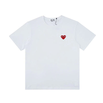 CDG Be Kind T Shirt CDG Classic Red Heart Embroidery Couple Short Sleeve T-shirt