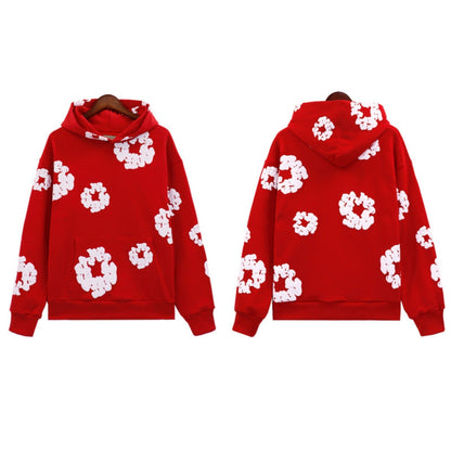 Denim Tears Outfit:Hoodie/Sweatpants (Separate Purchase Options) Puff Print Couple Loose Hooded Sweater