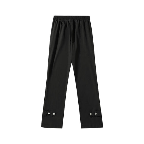 Men Sweatpants Casual Pants Men's Side Trousers Breasted Adjustable Wide Leg Trousers