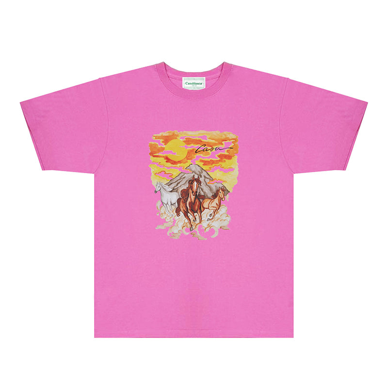 Casablanca T Shirts Fashion Print Street