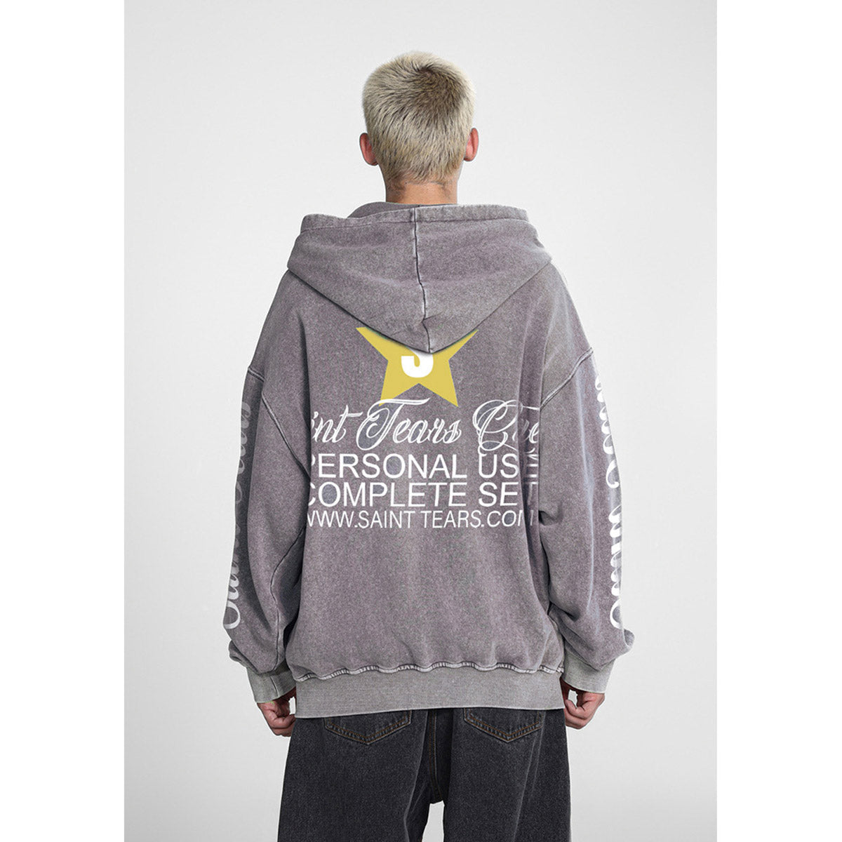 Unisex Hoodies Saint Michael Trendy Old Loose Hoodie