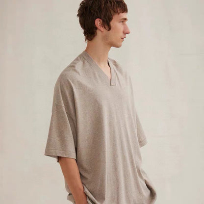 Fog Essentials T shirt Offset Logo Loose V-neck T shirt