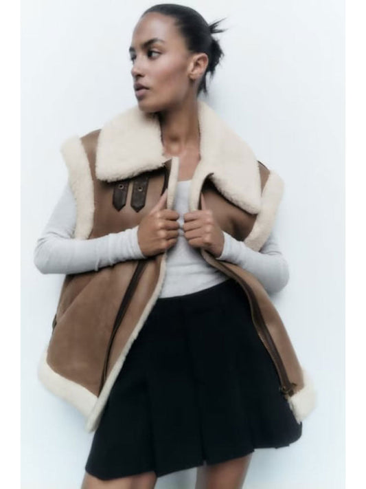 Women Cotton Coat Vest Plush Warm Vest