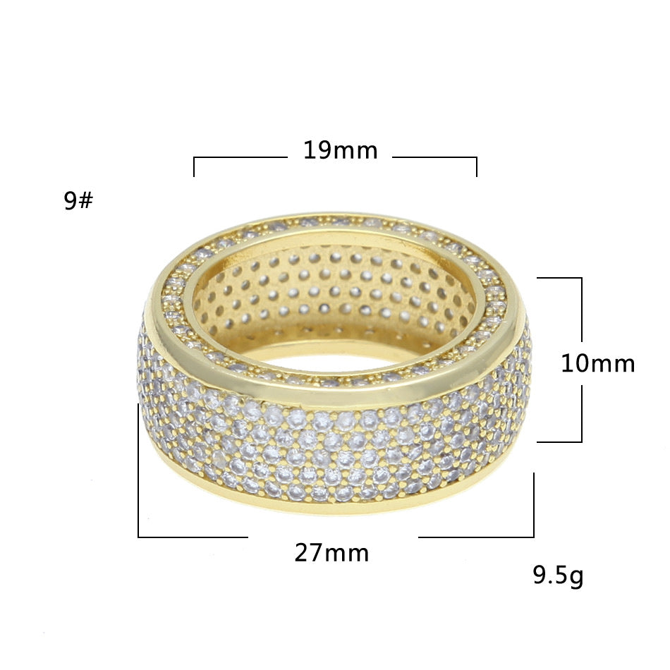 Rings Hip Hop Copper Zircon Ring St. Valentine's Spectrum