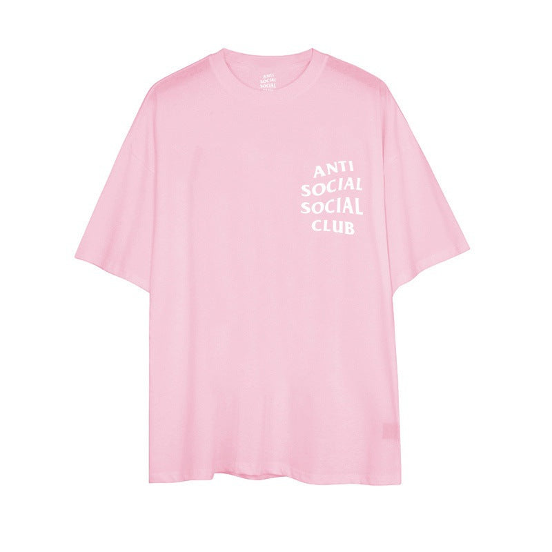 Anti Social Club T Shirt Summer Loose-Fitting Casual T-shirt Short Sleeve