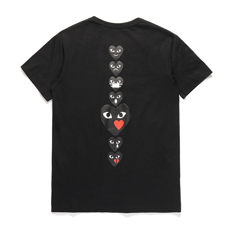CDG Be Kind T Shirt Short Sleeve Peach Heart Unisex Wear Cotton T-shirt