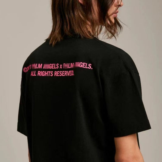 Palm Angels T Shirts Angel Coconut Tree Letter Print Short-Sleeve T-shirt Hip Hop Half Sleeve