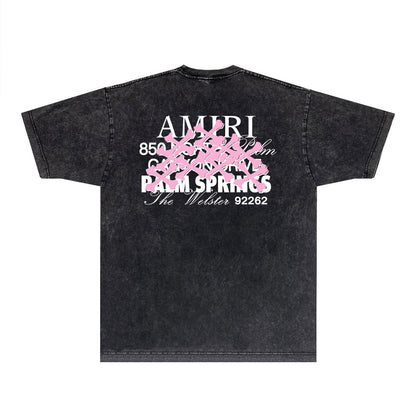 Amiri Washed Distressed T Shirt Printed Trendy Pure Cotton