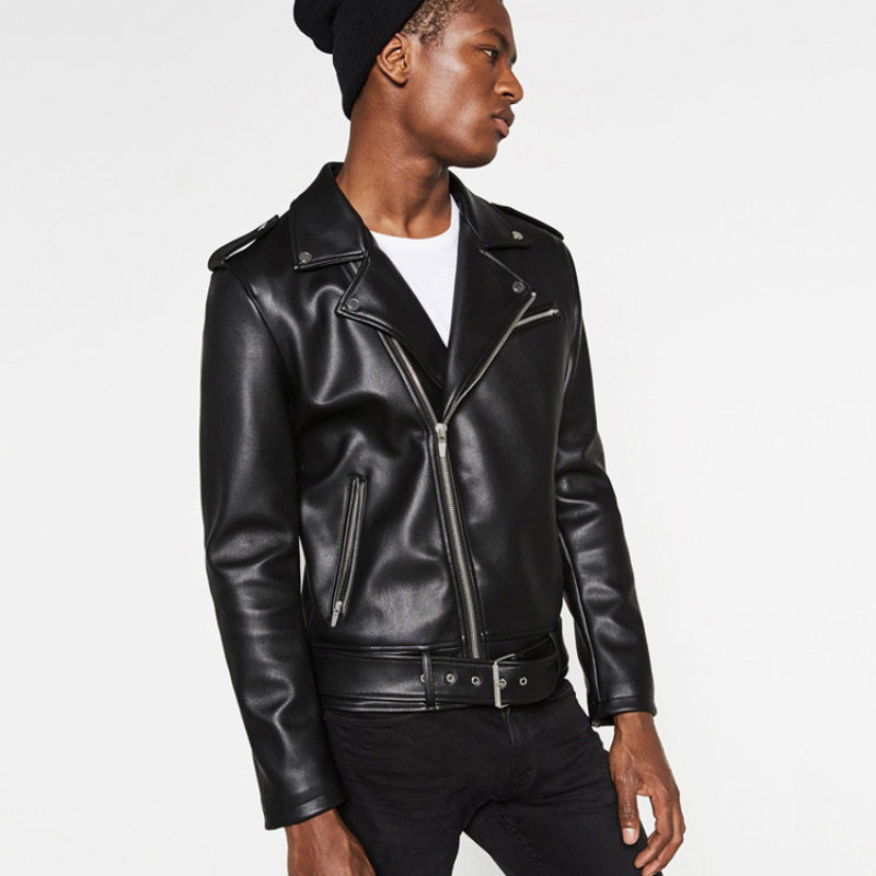 Men Motorcycle Jacket Imitation Leather Motorcycle Jacket