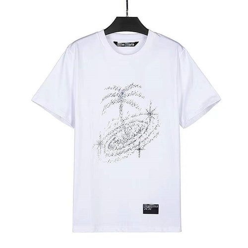 Palm Angels T Shirts Angel Starry Sky Fireworks Short Sleeve T-shirt Men's Loose Half Sleeve