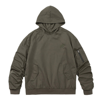 Men Jacket Coat Hooded Men's Spring and Autumn Sleeve Pleated Hoodie