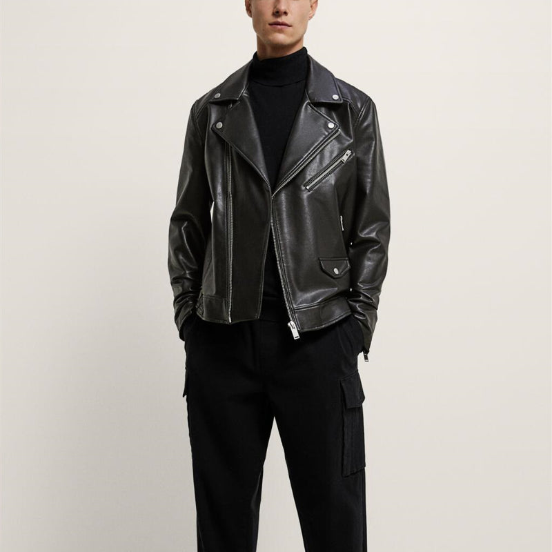 Men Motorcycle Jacket Spring Faux Leather Motorcycle Jacket Jacket 3427/400