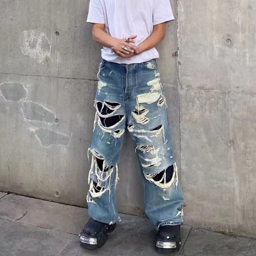 Men Jeans Vibe Straight Wide Leg Jeans