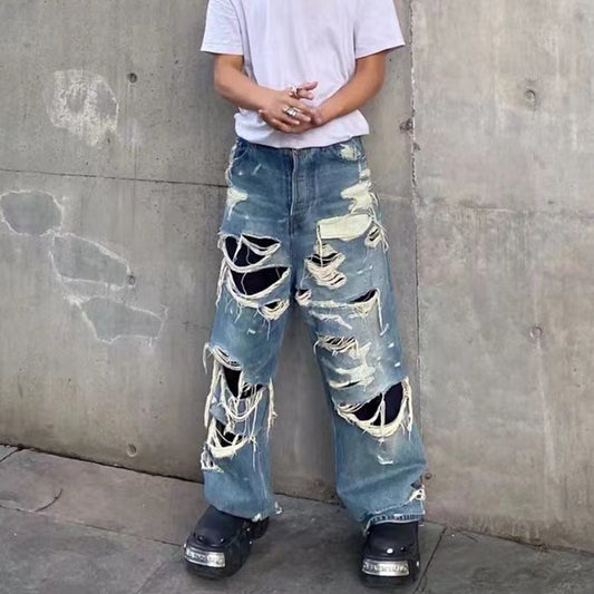 Men Jeans Vibe Straight Wide Leg Jeans