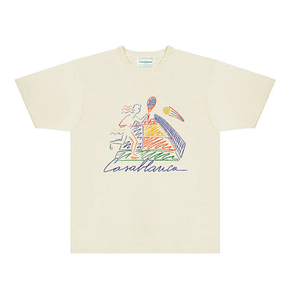 Casablanca T Shirts Fashion Print Street