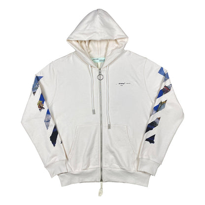 OW Hoodie Monet Oil Painting Zipper Sweatshirt Long Sleeve Pure Cotton