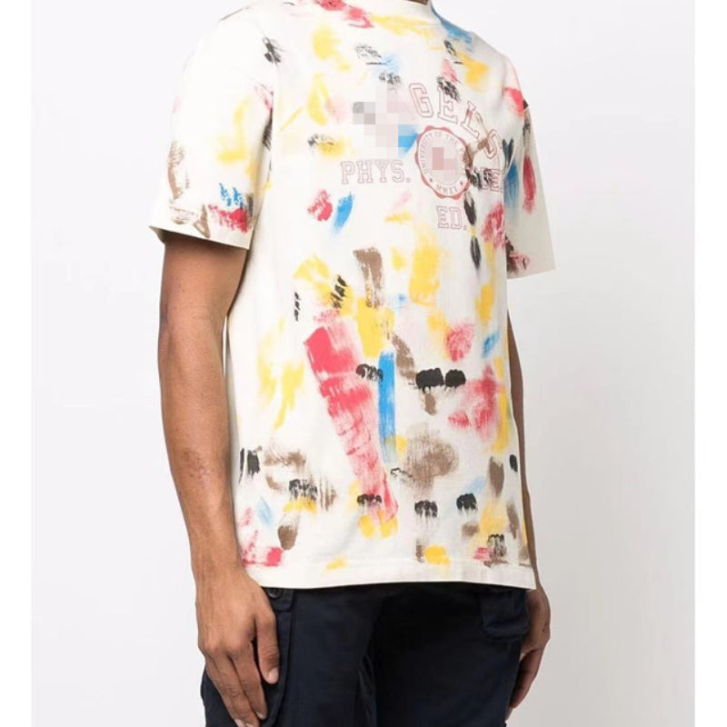 Palm Angels T Shirts Palm Angels Splash Ink Letter Print Short-Sleeve T-shirt
