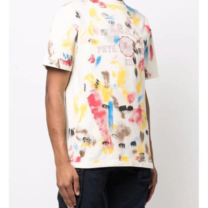 Palm Angels T Shirts Palm Angels Splash Ink Letter Print Short-Sleeve T-shirt