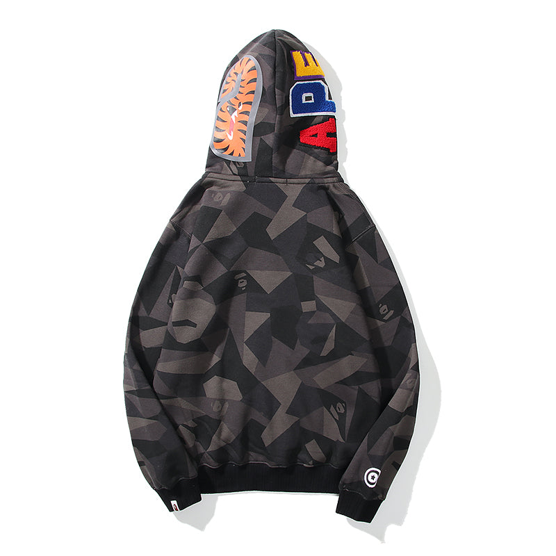 Geometric Designer Shark Full Zip Up Unisex Y2K Style Streetwear Crafted with High-Quality Material