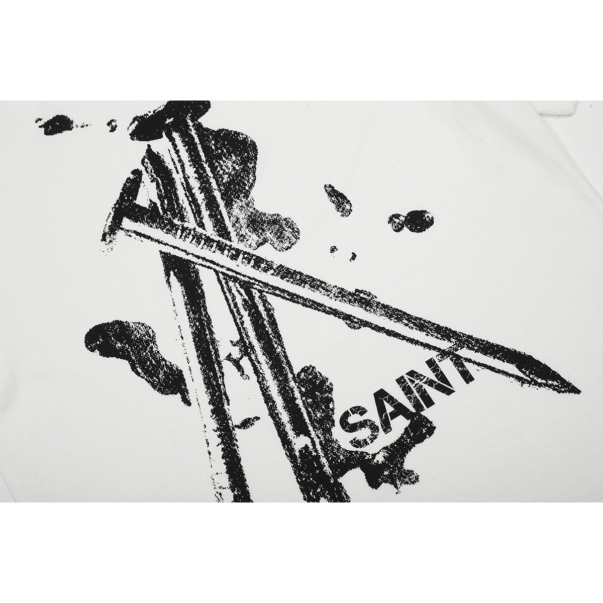 Unisex T-Shirts Saint Michael Fun Nail Print Casual Loose T-Shirt