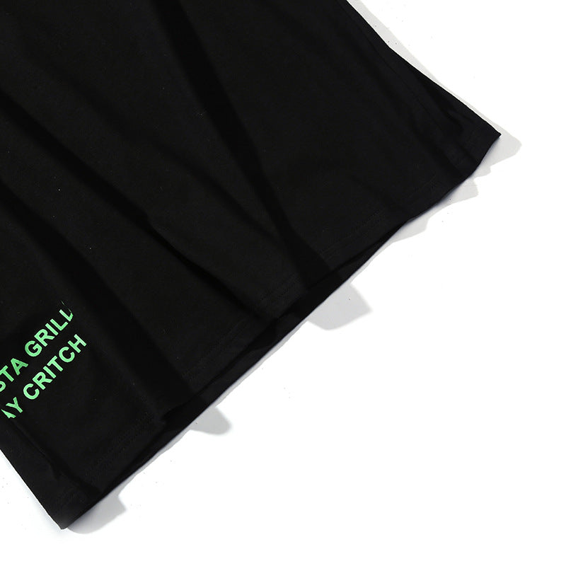 Vlone T Shirts Philadelphia Music Festival Limited Green Large V-neck Print Short Sleeve Loose T-shirt for Men and Women