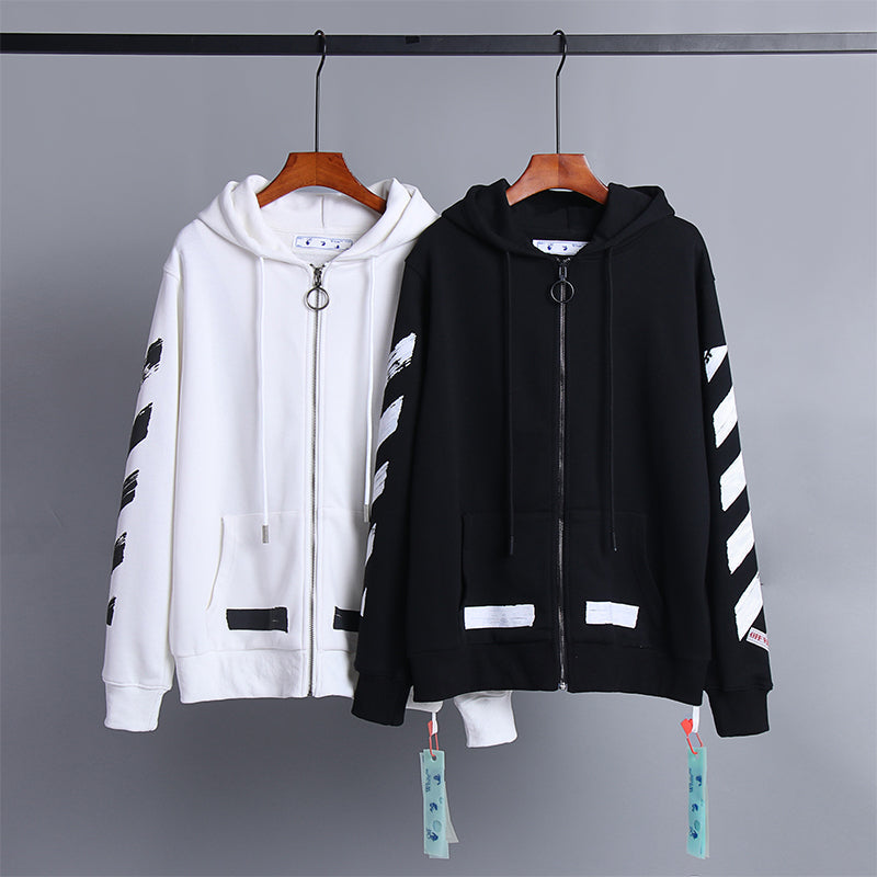 OW Hoodie Foamed Classic Arrow Pattern Sweatshirt