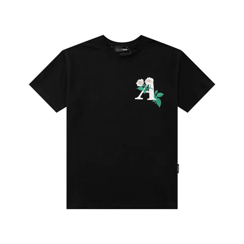 Palm Angels T Shirts Embroidery Letter Print Short-Sleeve Loose Casual