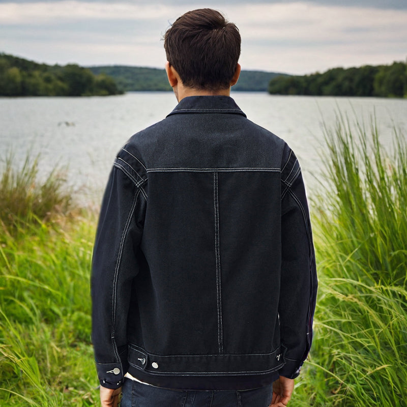 Men's Jacket Men's Washed Denim Jacket Men's