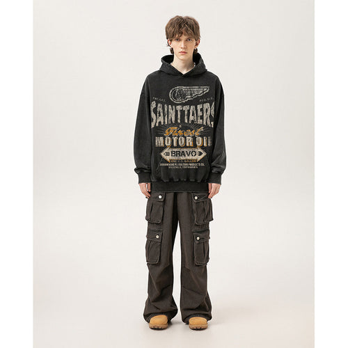 Unisex Hoodies Saint Michael Old Loose Hoodie