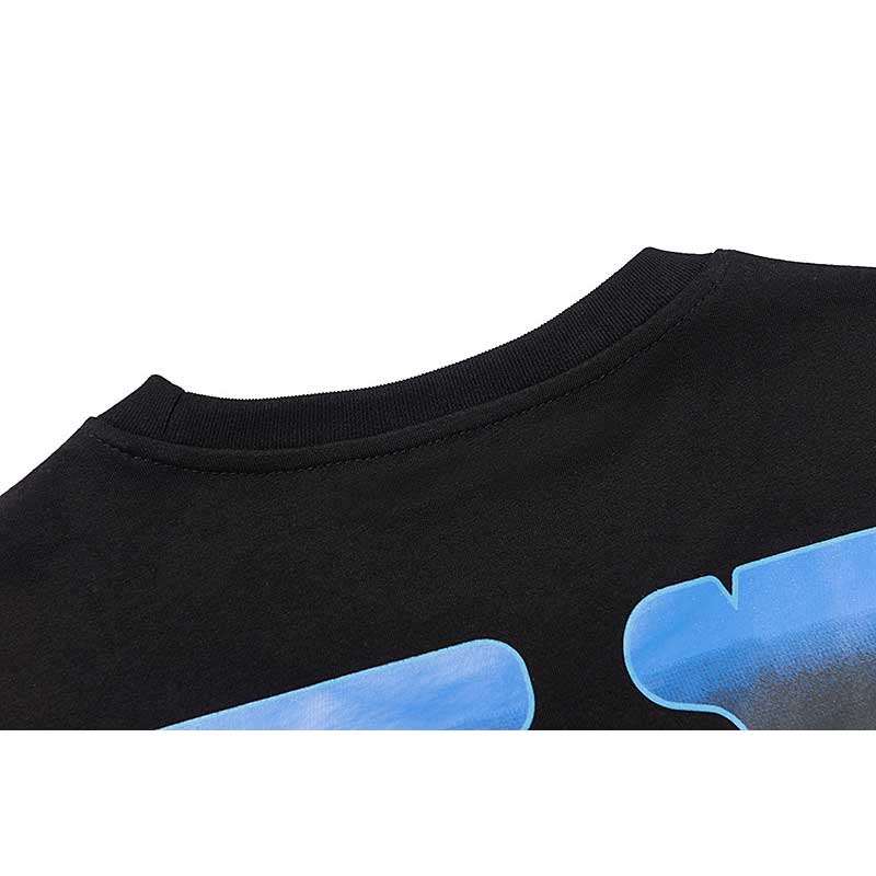 Vlone T Shirts V-Shaped Female Somke Printed Short Sleeve T-shirt Men and Women Hip Hop Couple Half Sleeve