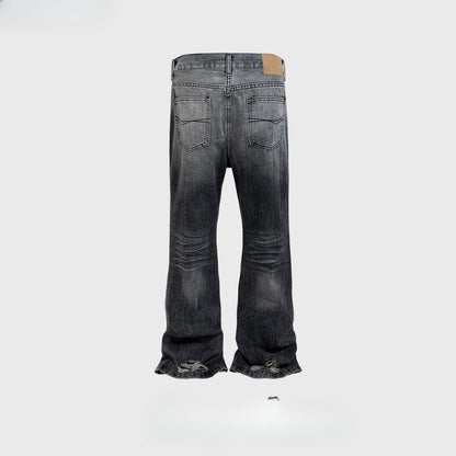 MIJKO Men's Vintage Pants MIJKO Washing Water Old Trousers Men's and Women's Small Pull Jeans Trend