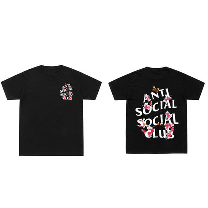 Anti Social Club T Shirt Summer Short Sleeve T-shirt Printed Short T Loose