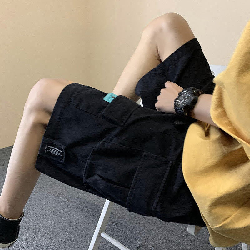 Men Beach Shorts Multi-Pocket Casual Beach Shorts