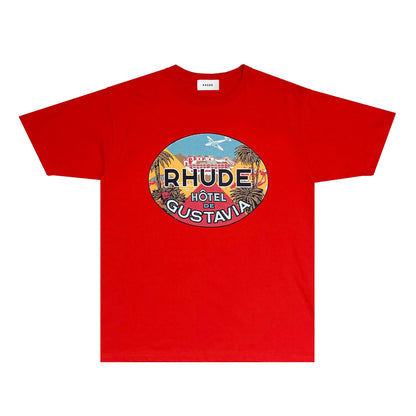 Rhude T Shirts Printed Trendy Pure Cotton