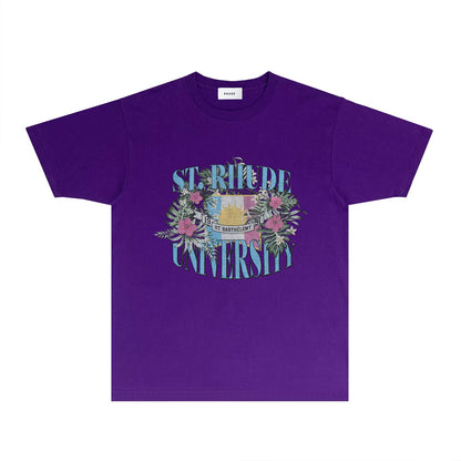 Rhude T Shirts Printed Trendy Pure Cotton