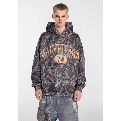 Unisex Hoodies Saint Michael Tree Pattern Camouflage Loose Sweater