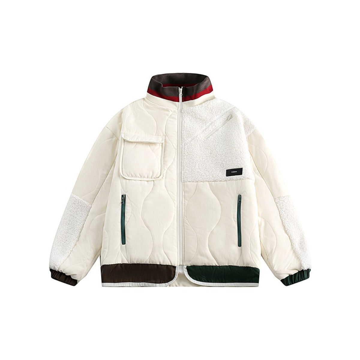 Unisex Coat Retro Patchwork Warm-Keeping Cotton Clothing
