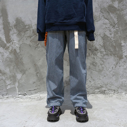 Cargo Pants Japanese-Style Retro Stripes
