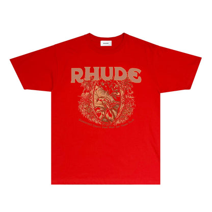 Rhude T Shirts Printed Trendy Pure Cotton