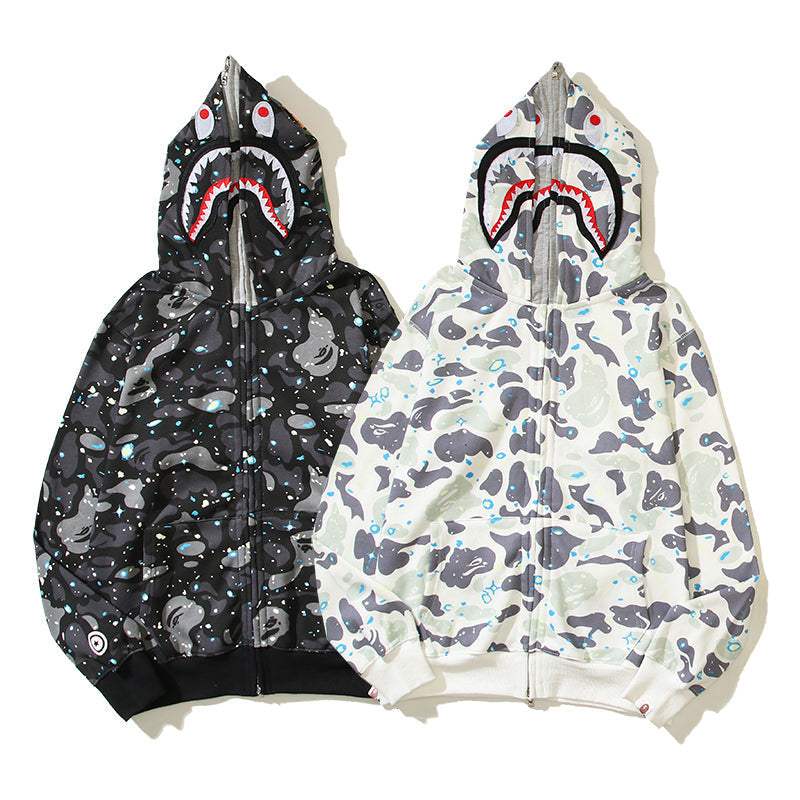 Galaxy Designer Shark Full Zip Up Unisex Y2K Style Streetwear Made with High-Quality Material