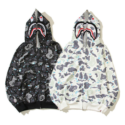 Galaxy Designer Shark Full Zip Up Unisex Y2K Style Streetwear Made with High-Quality Material