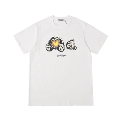 Palm Angels T Shirts Angel Broken Head Heart Printing Short Sleeve T-shirt Men's Loose
