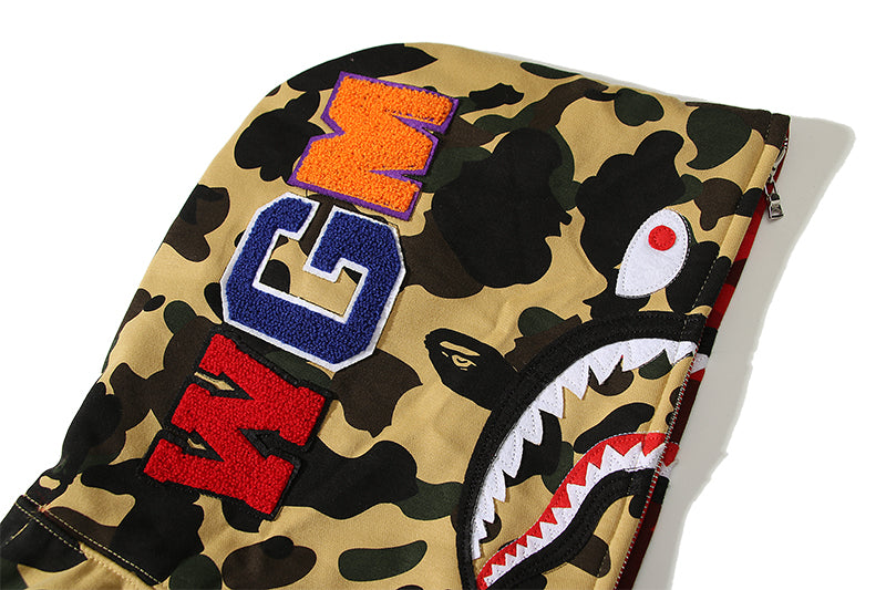 Split Color Designer Shark Full Zip Up Unisex Hoodie Y2K Style Streetwear - High-Quality Material - Menswear, Sweaters